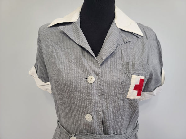 American Red Cross Gray Lady Short Sleeve Uniform Dress & Hat <br>(B-37" W-30.5" H-36")