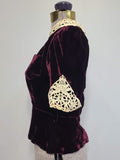 Burgundy Velvet Blouse <br> (B-34" W-26")