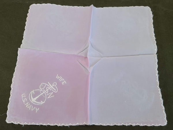 Lot of 4 USN Navy Wife Hankies