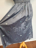 Gray Iridescent Flower Print Dress <br> (B-40" W-29" H-48")