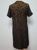 German Black and Orange Lace Dress <br> (B-37" W-35" H-37")