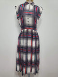 Colorful Plaid Sleeveless Dress <br> (B-36" W-25" H-41")