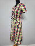 Colorful Plaid Dress <br> (B-36" W-27" H-33")