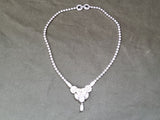 Vintage Rhinestone Flower Teardrop Necklace