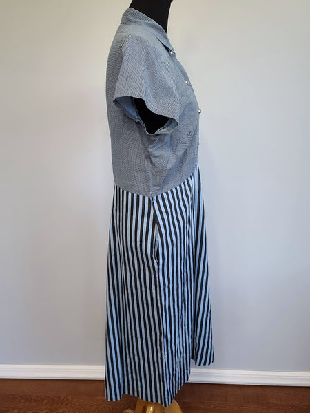 Blue Striped Dress <br> (B-44" W-38" H-48")
