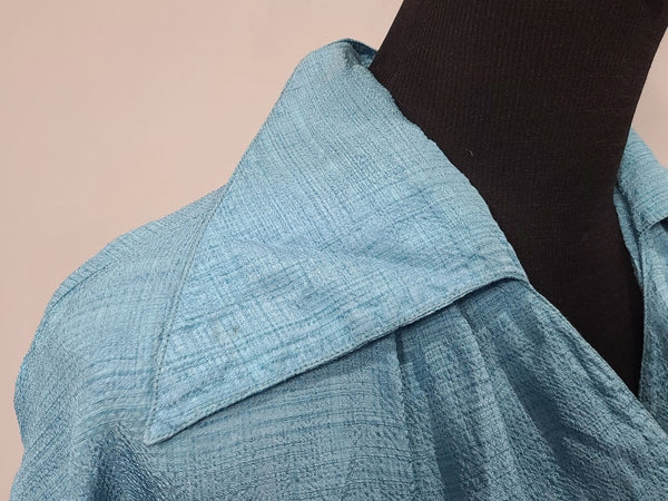 Blue Dress with Flower Buttons <br> (B-38" W-27" H-48")