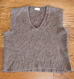 Hand Made Brown Knit Sweater Vest (Large Size)
