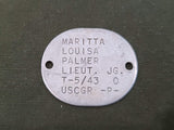 Maritta Louisa Palmer SPARS Coast Guard Dogtag