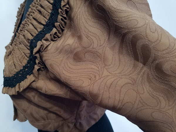 German Brown Traditional Dirndl Blouse (B-41" W-33")