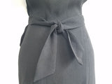 Black Rayon Dress with Army Eagle Button <br> (B-33" W-24" H-33")