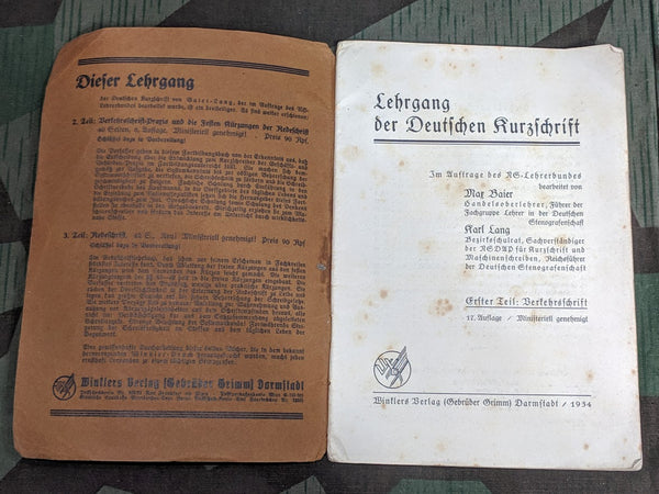 Lehrgang der Deutschen Kurzschrift Shorthand Book 1934