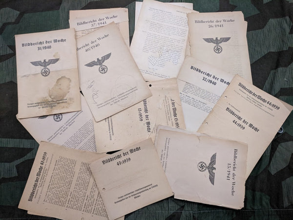 Lot of 10 AS-IS WWII German Bildbericht der Woche NSDAP Pamphlets