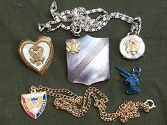 Lot of 1940s US WWII Army Sweetheart Homefront Jewelry Pieces