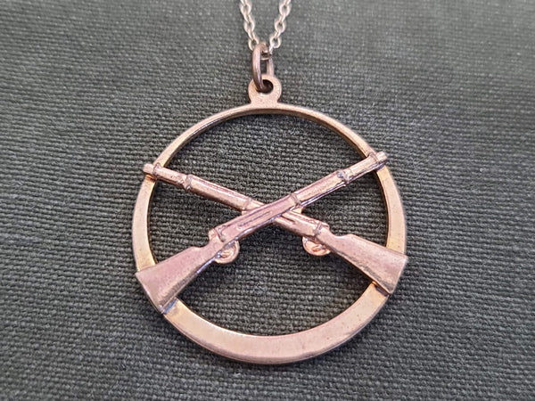 Crossed Rifle Sweetheart Necklace
