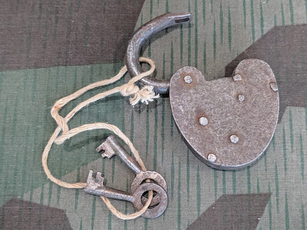 Rusty German Heart Shaped Lock w/ 2 Keys
