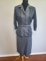 Gray Striped Skirt Suit (as-is) <br> (B-41" W-30.5" H-41")