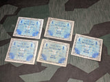 5 Original WWII US German Occupation German Marks 1944