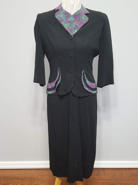 Green and Purple Butterfly Dot Print Dress and Jacket <br> (B-40" W-30" H-37")