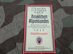 WWII German Map Deutschen Alpenlandes 1939