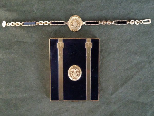 Matching WWII US Navy Sweetheart Compact & Bracelet
