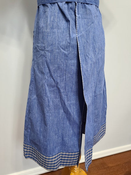 German Blue Chore Dress <br> (B-36" W-28" H-39.5")