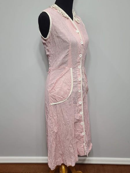 Pink and White Striped Dress (as-is) <br> (B-37" W-27.5" H-37")