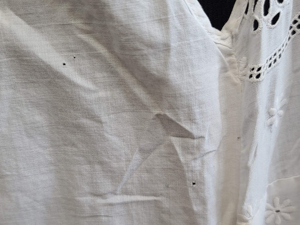 White Sleeveless Eyelet Blouse from Germany <br> (B-37" W-34.5")