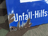 Period DRK Unfall-Hilfsstelle First Aid Station Enamel Sign