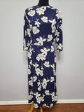 Navy Blue with White Flowers Dress (as-is) <br> (B-39" W-29" H-41")