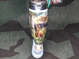 Traditional German Pipe with Deer Scene