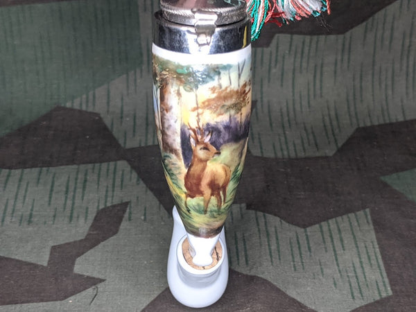 Traditional German Pipe with Deer Scene