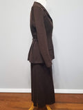 Brown Wool Skirt Suit <br> (B-35" W-27" H-37")