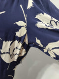 Navy Blue with White Flowers Dress (as-is) <br> (B-39" W-29" H-41")