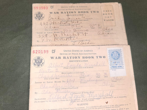 U.S. Civilian Ration Card Wallet & 12 Books