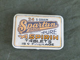 New Old Stock Vintage 1930s Spartan Aspirin Tin USA