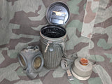 Nice Early WWII German Luftschutz Auer Gas Mask in Can