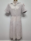 Red Cross Military Welfare Service Seersucker Work Dress <br> (B-36" W-26" H-36")