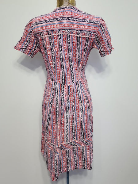 German Stripe Print Dress <br> (B-34.5" W-28" H-37")