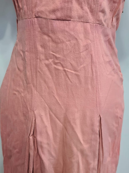 Pink Button Down Dress <br> (B-33" W-26" H-31")