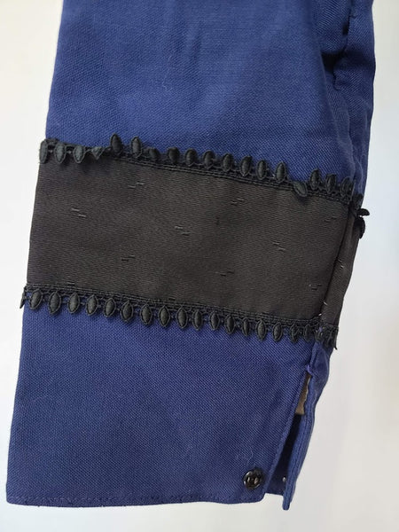 Blue German Traditional Dirndl Blouse <br> (B-42" W-37")