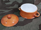 1930s Orange Rosag Ceramic Cook Pot