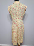 Yellow Flower Print Dress <br> (B-40" W-36" H-42.5")