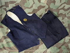 Original WWII German DAF Arbeitsfront Vest and Trousers Festanzug