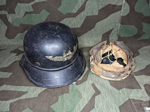 Original WWII German Luftschutz Stahlhelm Helmet AS-IS