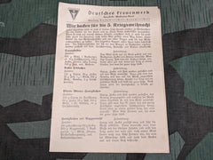 WWII German Deutsches Frauenwerk Christmas Recipes Leaflet