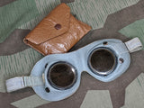 WWII German Tinted Leather Goggles Ultrasin