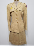 Original US WWII WAC Women's Army Khaki Tan Uniform: Jacket & Skirt