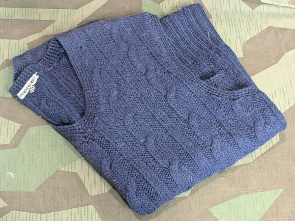 Original WWII-era German Wiener Modell Blue Sweater Vest (Eur Size 48)