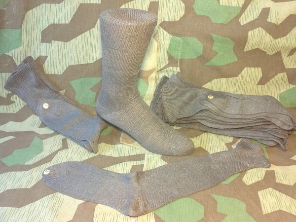 Original WWII German Dark Gray Socks Wool/Rayon