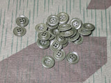 Original WWII German Feldgrau Shirt Buttons Dished Metal 14mm 4 Hole